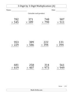 Long Multiplication Worksheets