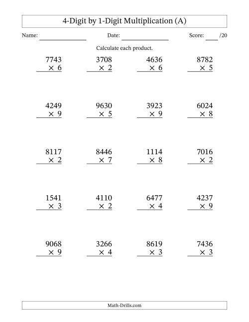 Multiplication Without Regrouping Worksheet Multiplication Without Regrouping Online Worksheet