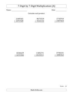 Multiplying 7-Digit by 7-Digit Numbers