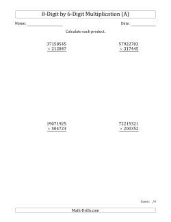 Multiplying 8-Digit by 6-Digit Numbers