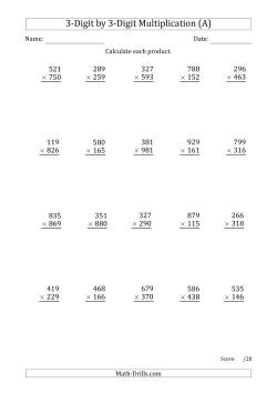 Multiplying 3-Digit by 3-Digit Numbers with Period-Separated Thousands