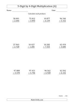 Multiplying 5-Digit by 4-Digit Numbers with Period-Separated Thousands