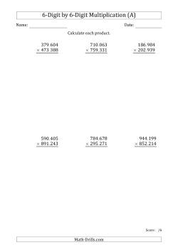 Multiplying 6-Digit by 6-Digit Numbers with Period-Separated Thousands