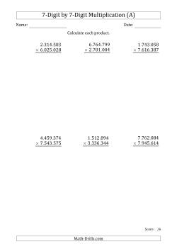 Multiplying 7-Digit by 7-Digit Numbers with Period-Separated Thousands