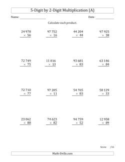 Multiplying 5-Digit by 2-Digit Numbers with Space-Separated Thousands