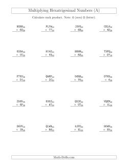 Multiplying Hexatrigesimal Numbers (Base 36)