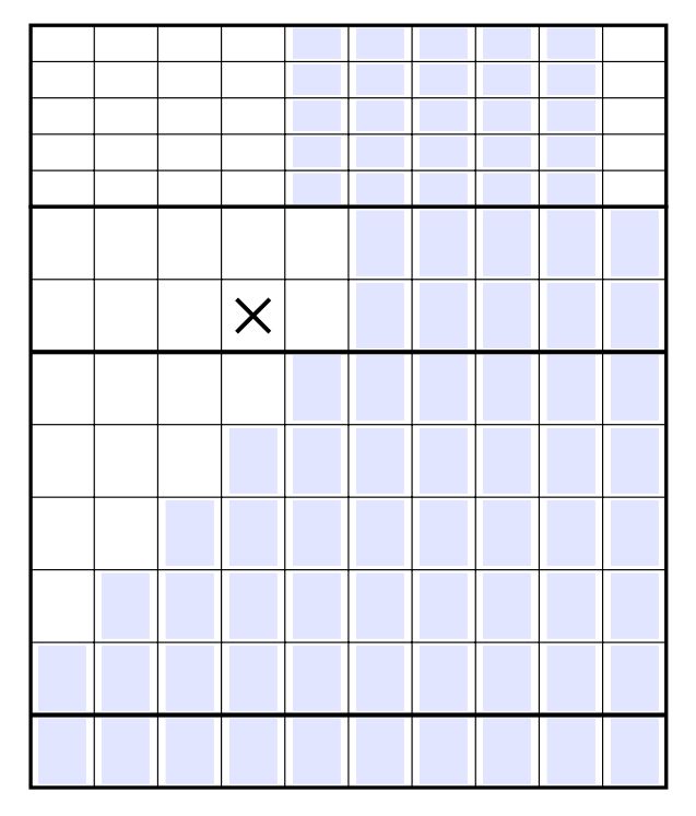 Blank five-digit by five-digit multiplication with grid support.