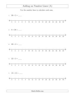 Adding up to 30 on Number Lines with Intervals of 2