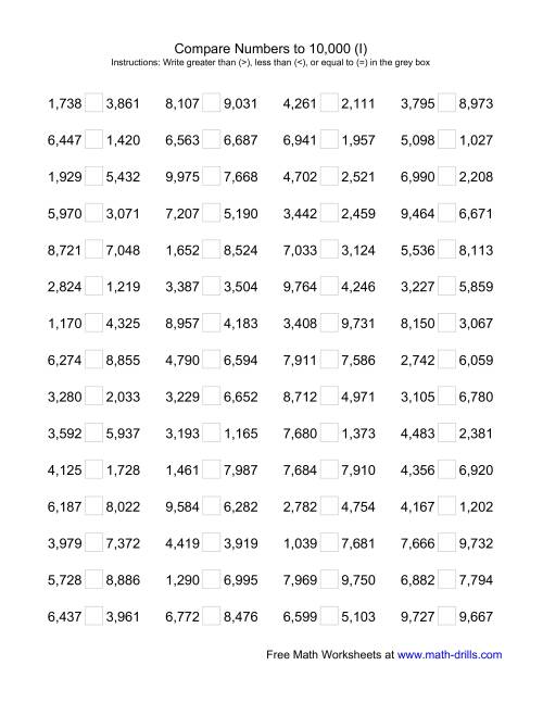 comparing numbers i