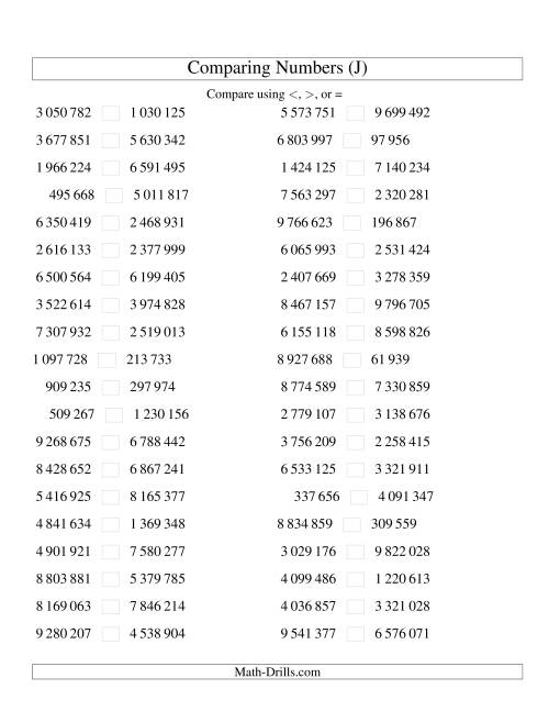 Comparing Numbers To 10 000 000 SI Version J 