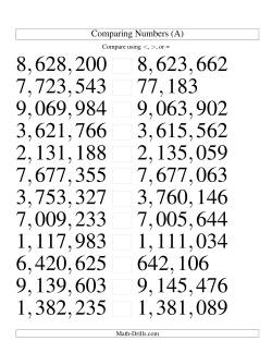 Comparing Numbers to 10,000,000 Tight (U.S. Version)