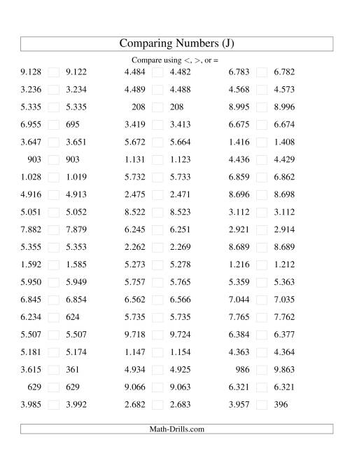 Comparing Numbers To 10 000 Tight Euro Version J 