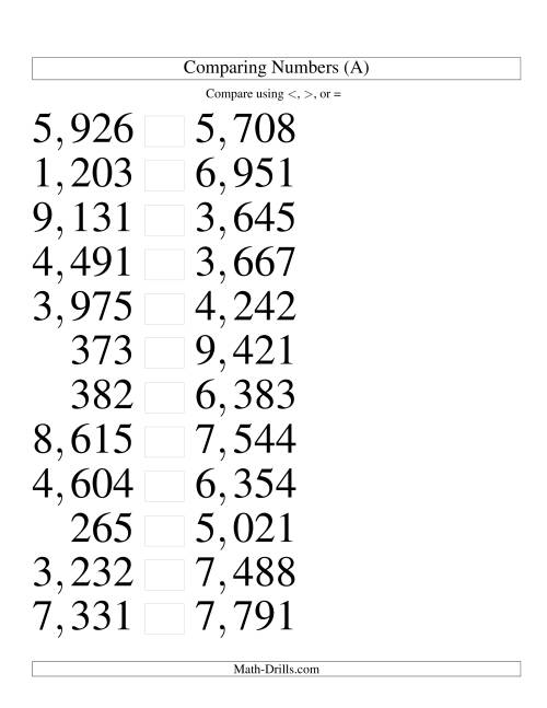 Comparing Numbers Worksheet Comparing And Ordering Rational Numbers 