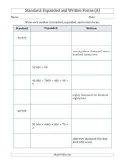 Converting Between Standard, Expanded and Written Forms (5-Digit) U.S./U.K. Version