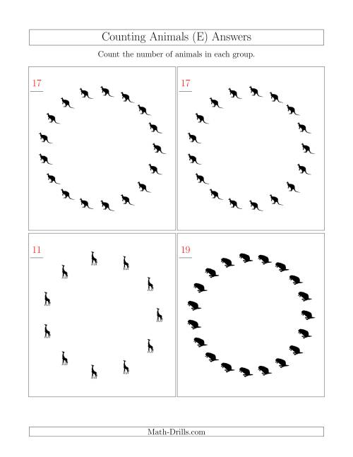 The Counting Animals in Circular Arrangements (E) Math Worksheet Page 2
