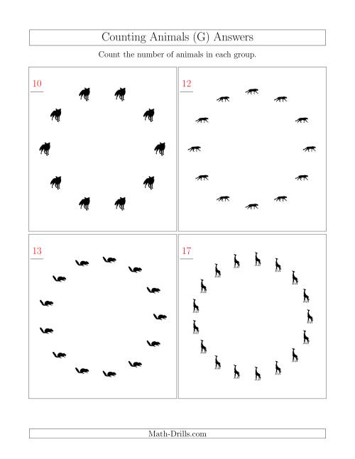 The Counting Animals in Circular Arrangements (G) Math Worksheet Page 2