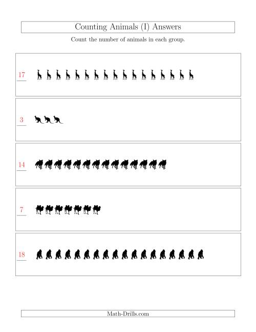 The Counting Animals in Linear Arrangements (I) Math Worksheet Page 2