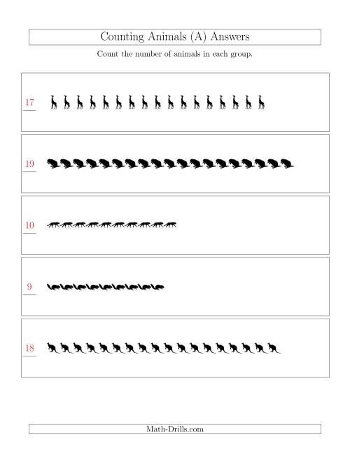 The Counting Animals in Linear Arrangements (All) Math Worksheet Page 2
