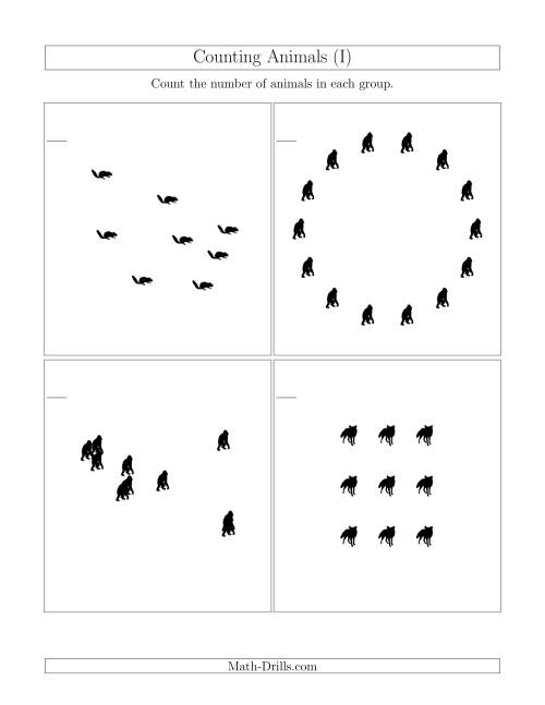 The Counting Animals in Mixed Arrangements (I) Math Worksheet