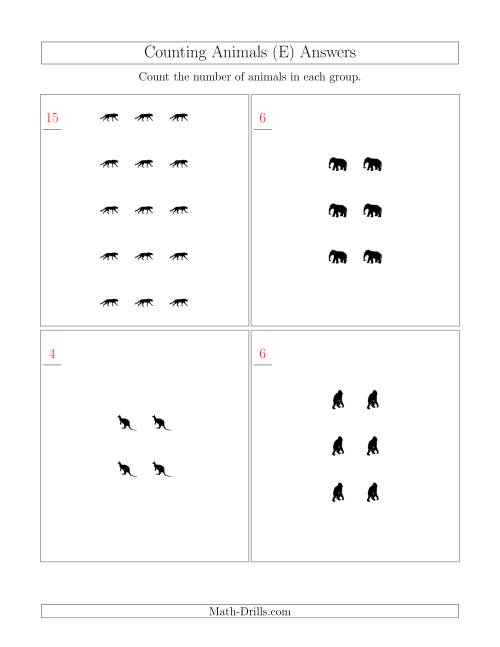The Counting Animals in Rectangular Arrangements (E) Math Worksheet Page 2