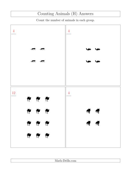 The Counting Animals in Rectangular Arrangements (H) Math Worksheet Page 2