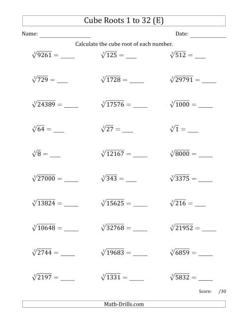 8th Grade Math Square Roots Worksheets