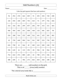 Coloring in Odd Numbered Squares to Make a Picture