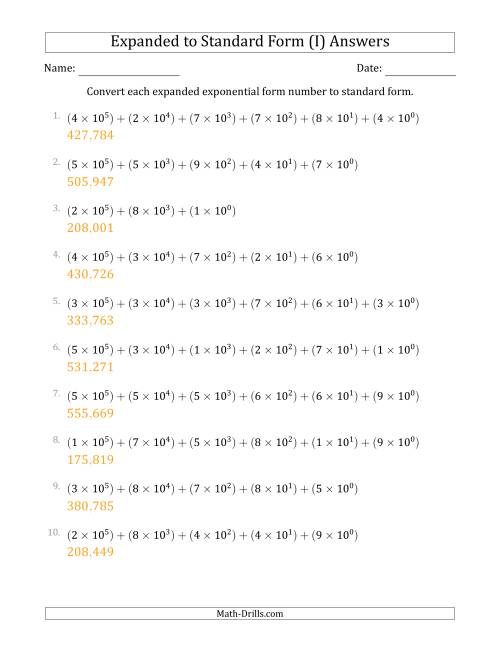 Converting Expanded Exponential Form Numbers to Standard ...