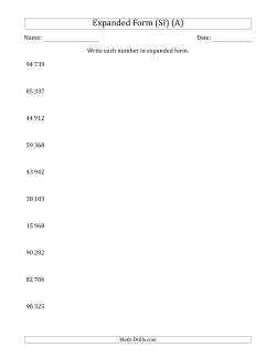 Writing 5-Digit Numbers in Expanded Form (SI Number Format)