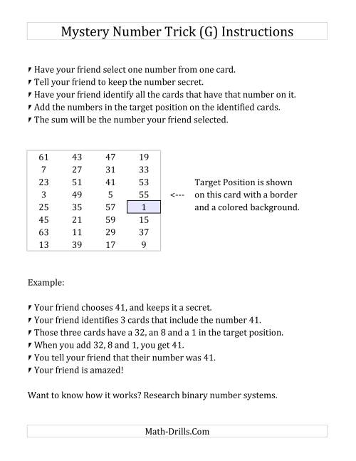 The Mystery Number Trick (G) Math Worksheet Page 2