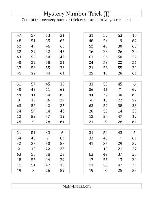 The Mystery Number Trick (J) Math Worksheet
