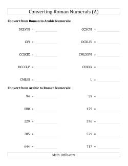 Converting Roman Numerals up to M to Standard Numbers