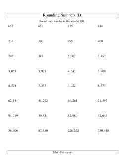 Rounding Numbers to the Nearest 100 (U.S. Version) (D) Number Sense ...