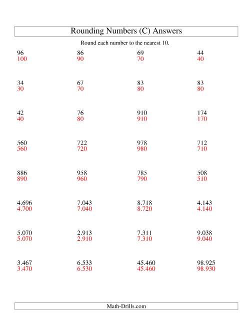 rounding numbers to the nearest 10 euro version c