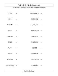 Converting Ordinary Numbers to Scientific Notation