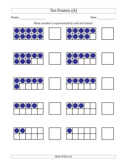 Completed Ten Frames with the Numbers in Reverse Order