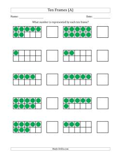 Completed Ten Frames with the Numbers in Random Order