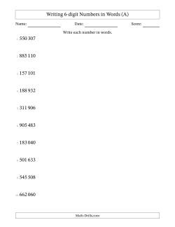 Writing 6-digit Numbers in Words (SI Format)