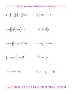 Decimals and Fractions Mixed with Negatives