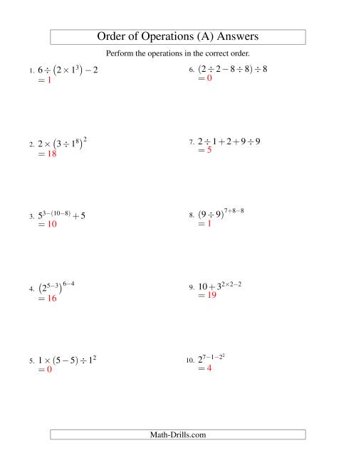 Integers Order of Operations -- Four Steps (Old)