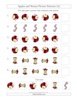 Apples and Worms Picture Patterns with Rotation Attribute Only