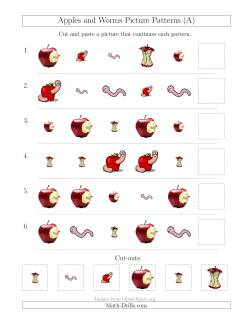 Apples and Worms Picture Patterns with Shape and Size Attributes