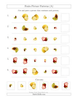 Fruits Picture Patterns with Shape, Size and Rotation Attributes