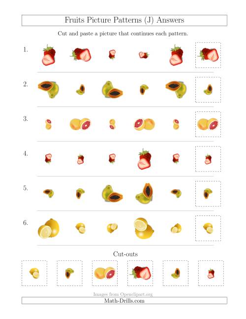 Fruits Picture Patterns with Size and Rotation Attributes (J)