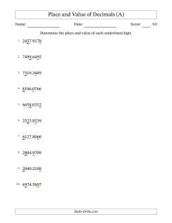 Place Value Worksheets