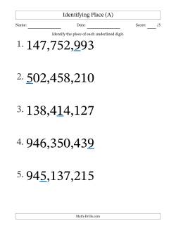 Identifying Place from Ones to Hundred Millions (Large Print)