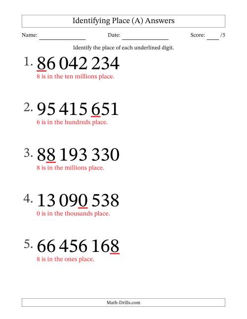The SI Format Identifying Place from Ones to Ten Millions (Large Print) (A) Math Worksheet Page 2