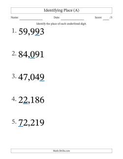 Identifying Place from Ones to Ten Thousands (Large Print)