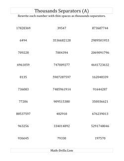 Rewriting Numbers with Narrow Spaces as Thousands Separators