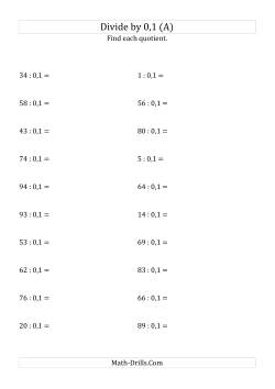 Dividing Whole Numbers by 0,1